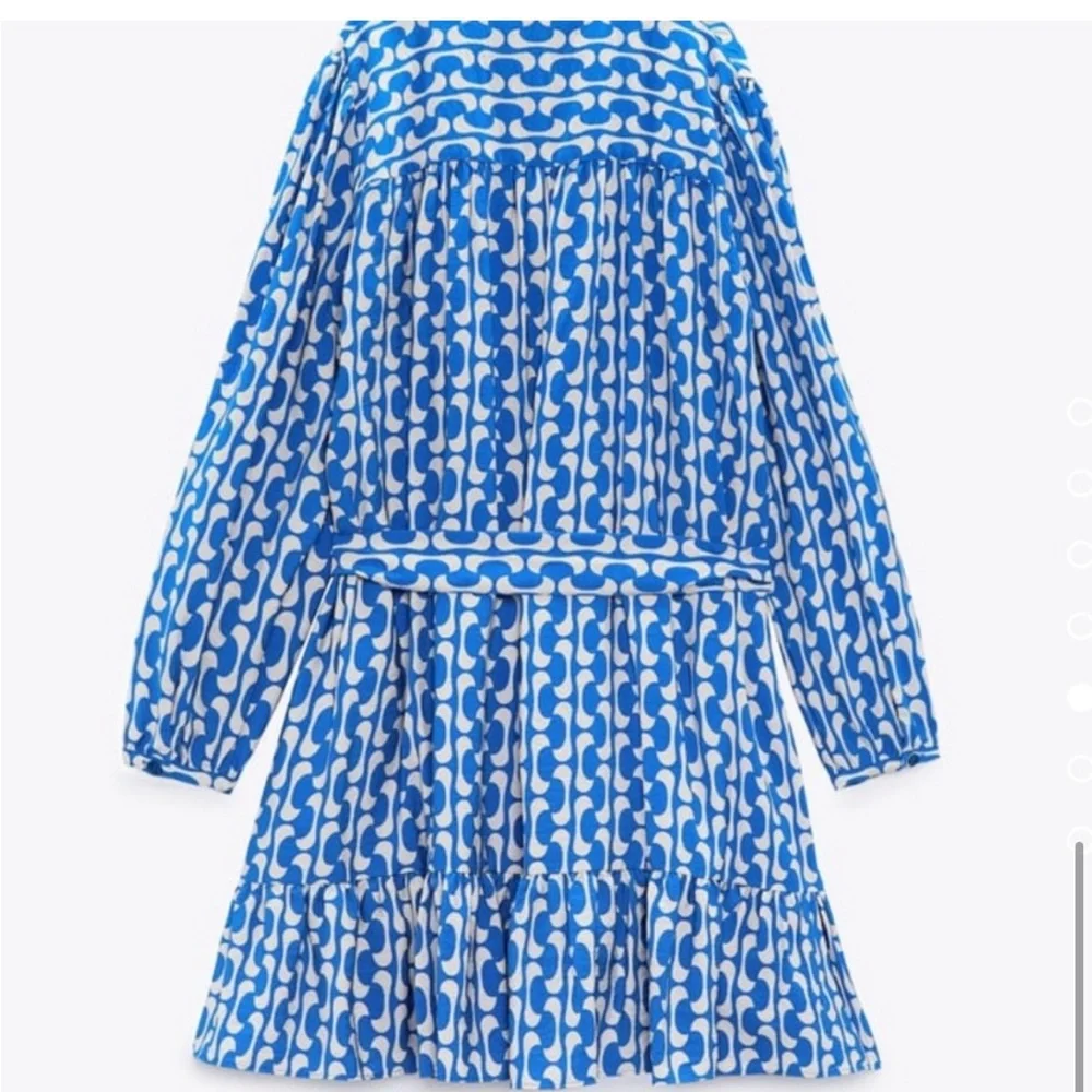 Zara | Blue and White Puff Sleeve Sundress - Picture 5 of 11